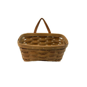 1984 Longaberger Medium Key Basket Vintage USA Made 9"L x 5"W x 5"H